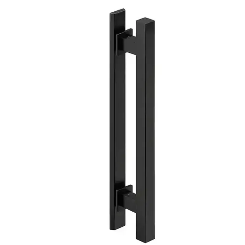 Hafele 905.01.133 Flush pull handle for sliding doors, Aluminum, one-sided, square Length: 400 mm, black anodized Black, anodized