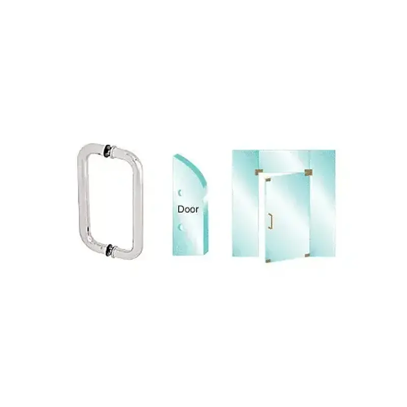 CRL CS12X12PS Polished Stainless 12" Solid Glass Mounted Standard Pull Handle