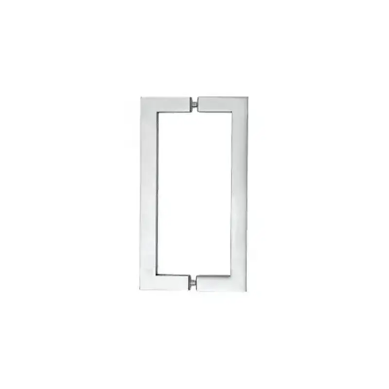 CRL SQ10X10BS Brushed Stainless 10" Glass Mounted Square Tube Style Back-to-Back Pull Handle