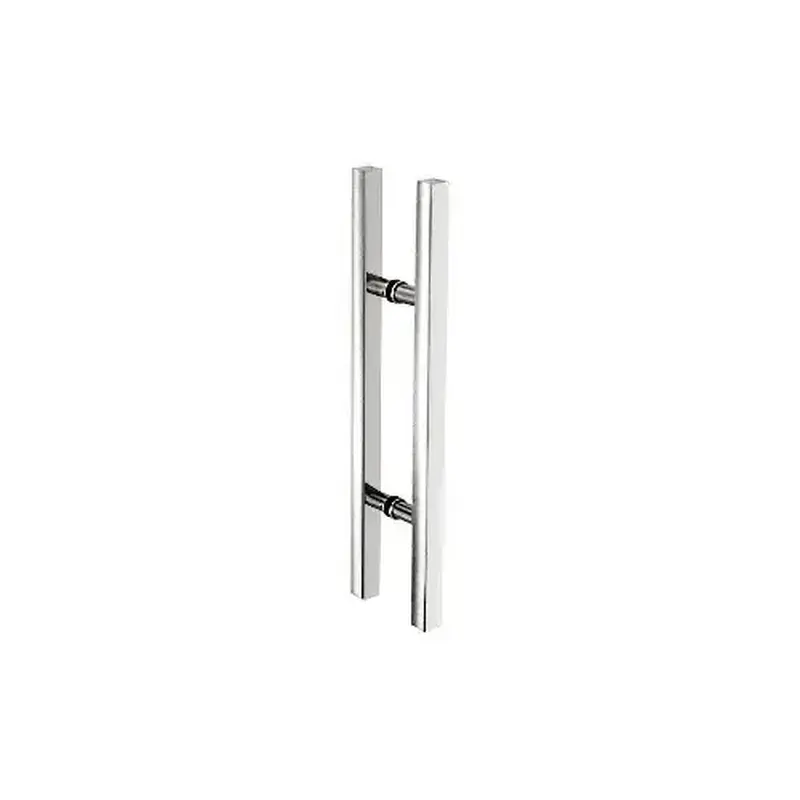 CRL 24SQRLPPS Polished Stainless Glass Mounted Square Ladder Style Pull Handle with Round Mounting Posts - 24" Overall Length