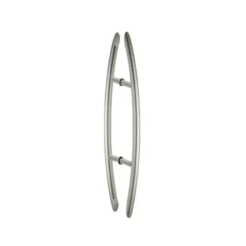 CRL CH24X24BS Brushed Stainless Glass Mounted Crescent Mid-Mount Back-to-Back Pull Handle - 24" (610 mm)