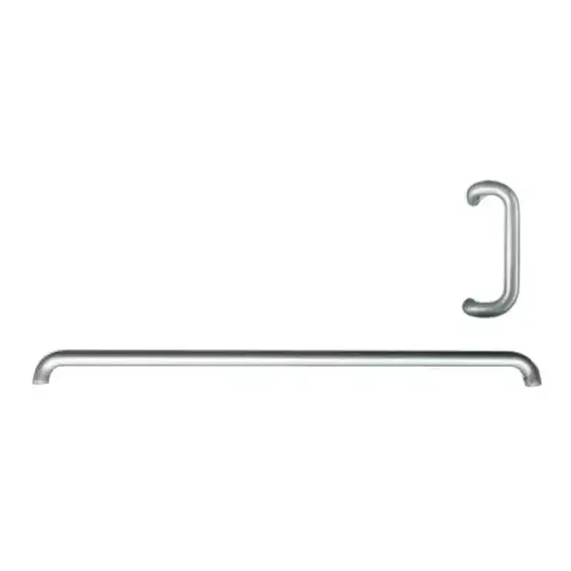 International Door Closers PP-2000-10-39-AL Offset Pull Handle And Push Bar Set Double Bend 10" Handle With 39-1/16" Bar Anodized Dull Aluminum