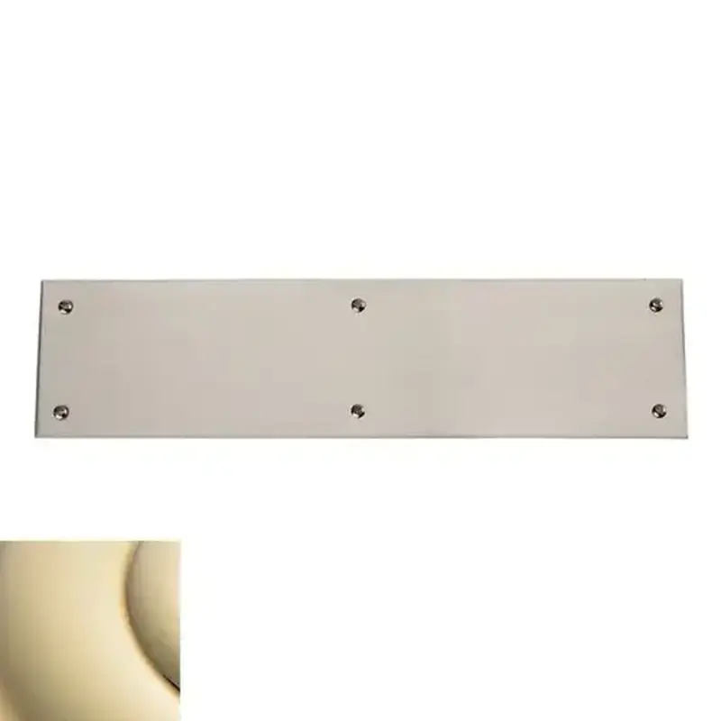 Baldwin 2124003 Push Plate 4" x 16" Beveled Edge Lifetime Brass Finish