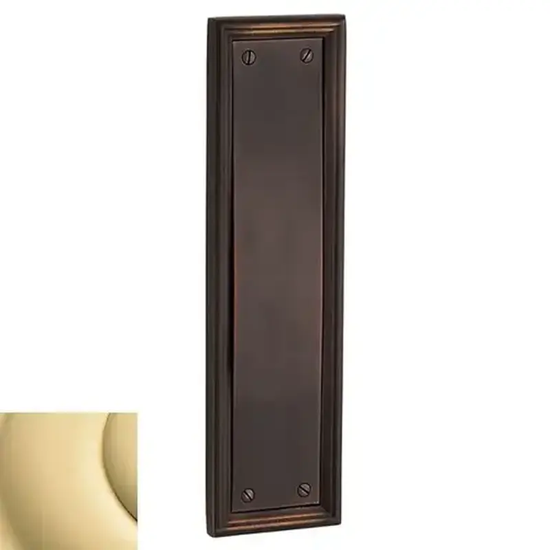 Baldwin 2281031 Push Plate 3-1/2" x 20" Nashville Unlacquered Brass Finish
