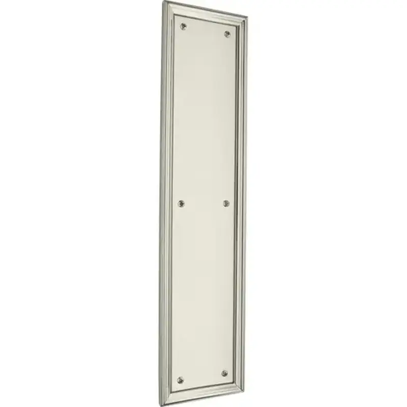 Baldwin 2280055 Push Plate 3-1/2" x 15" Nashville Lifetime Bright Nickel Finish