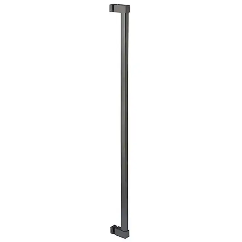 CRL SQC42MBL Matte Black Single Sided Cut To Size Glass Mounted Square Ladder Style Pull Handle with Square Mounting Posts