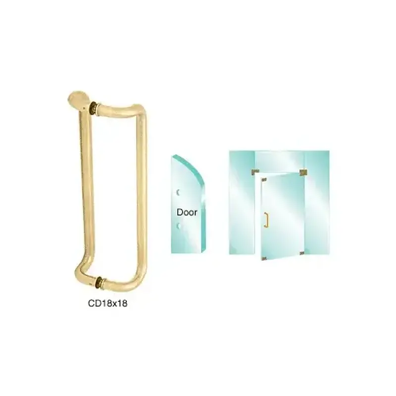 CRL CD18X18BR Brass 18" Glass Mounted Offset Pull Handle