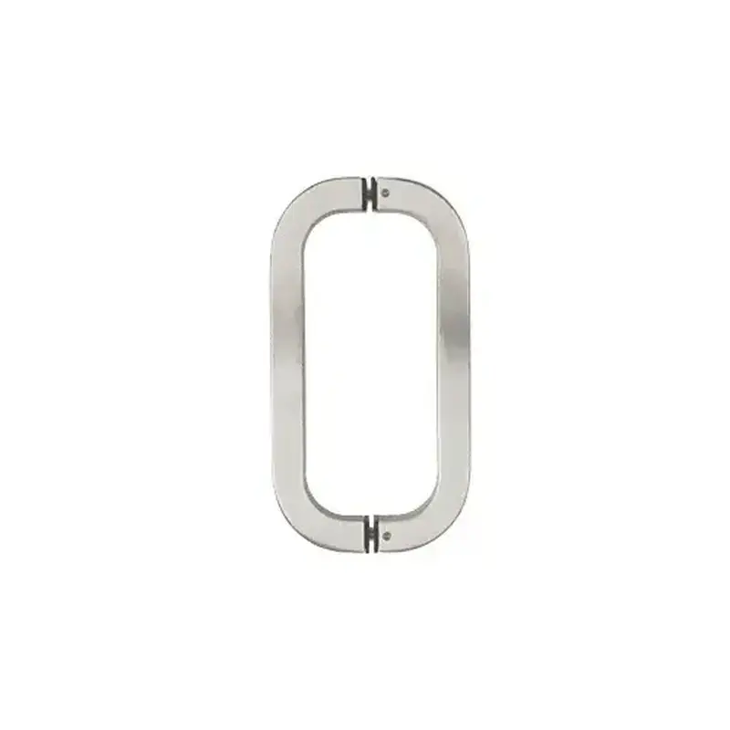 CRL RST10X10BS Brushed Stainless Round 10" Glass Mounted Rounded Corner Tube Style Back-to-Back Pull Handle