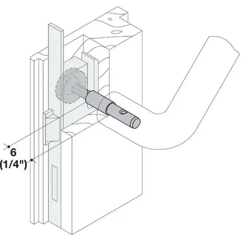 Hafele 909.39.092 Fastener, Thru Bolt Mount, with Trim Cap HEWI, Anthracite gray, 40 - 50 mm door thickness