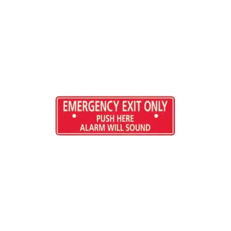 DETEX ECL-8220 Sign, Short, 2 Holes for ECL-230D, "Emergency Exit Only "