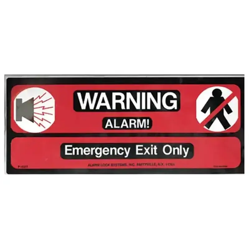 Alarm Lock P1027 Rectangle Sign Decal Red