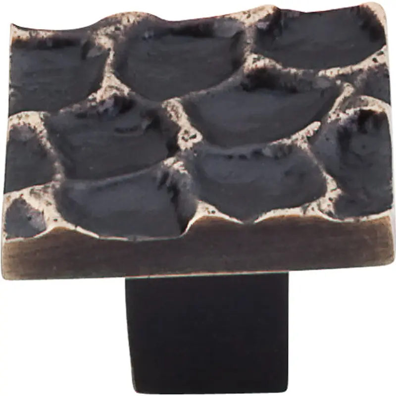 Cobblestone Square KnobBrass Antique