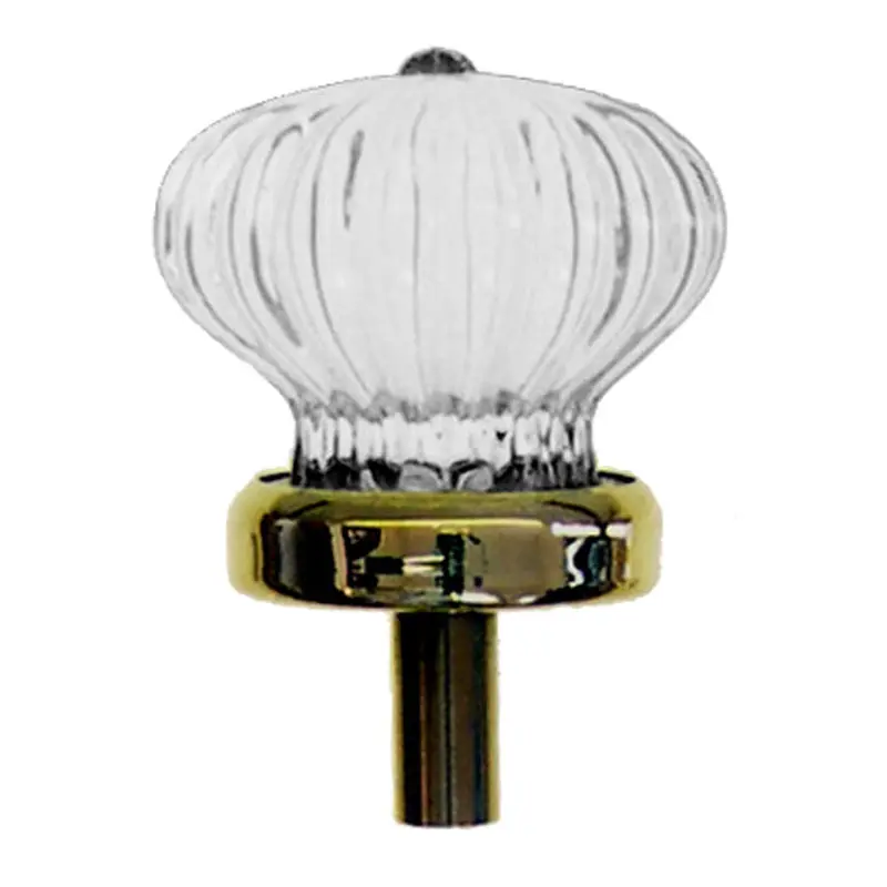 Colonial Glass KnobPolished Brass