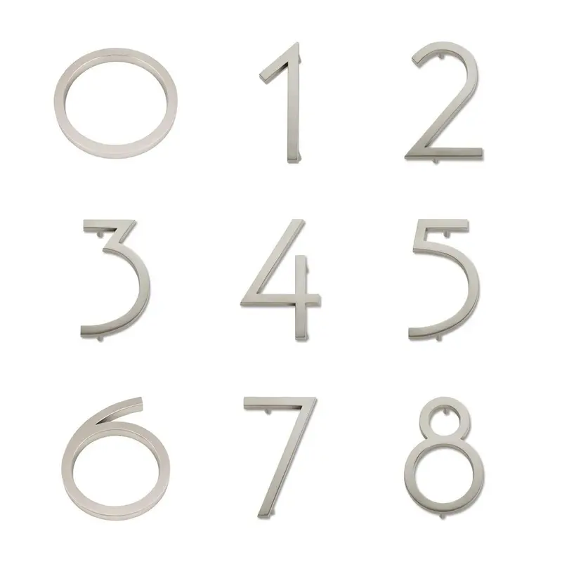 Modern Avalon House NumberAged Bronze / 4-1/2" H / 0