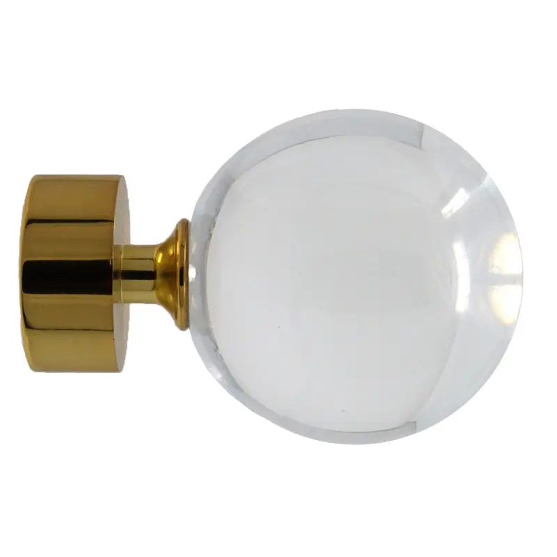 1-3/4" Large Sphere Finial With Brass Base