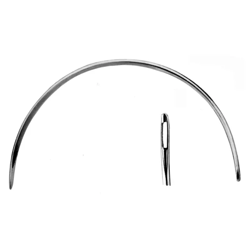 C.S. Osborne 6" 14-17 Gauge Curved Leather Point Light Needle