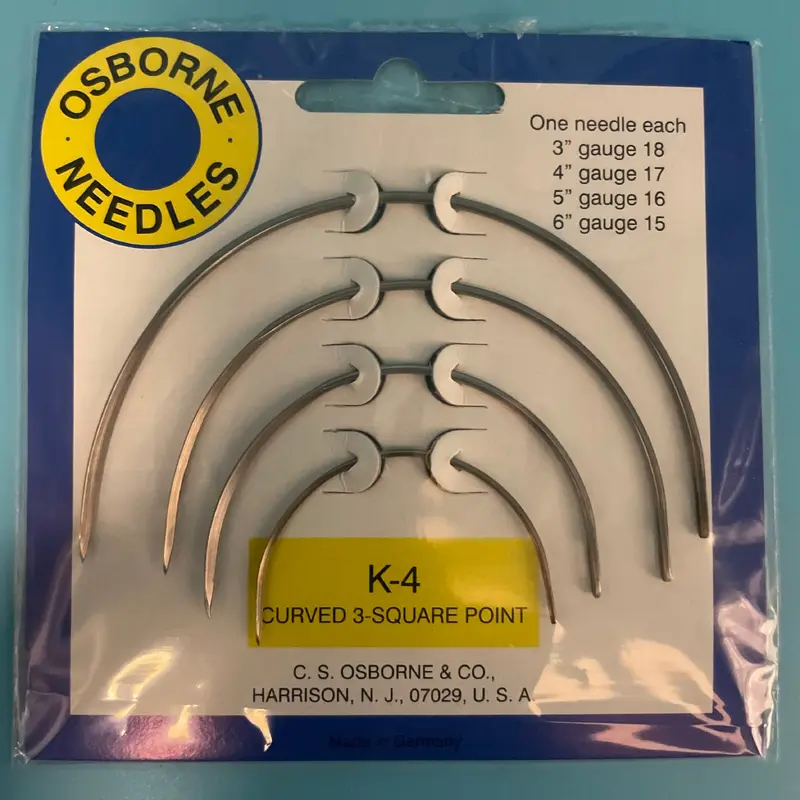 C.S. Osborne K-4 Curved 3-Square Point Needles