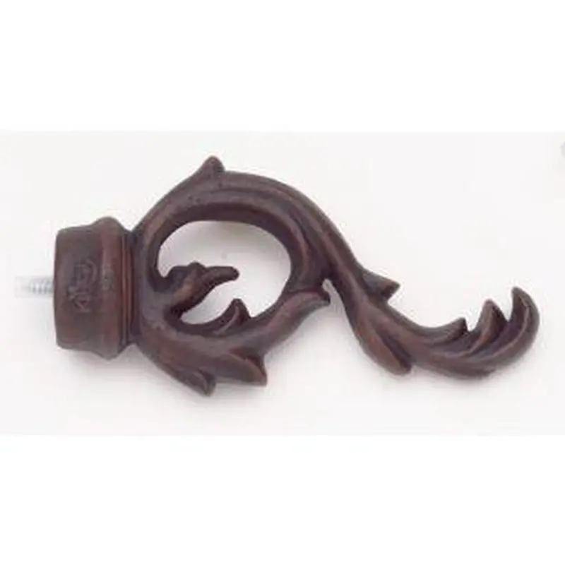Leaf Scroll Finial With Plug - 777 - Rust