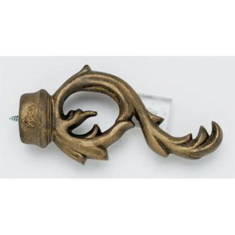 Leaf Scroll Finial With Plug - 801 - Iron Gold