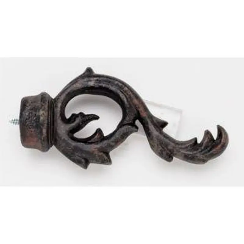 Leaf Scroll Finial With Plug - 802 - Iron Oxide
