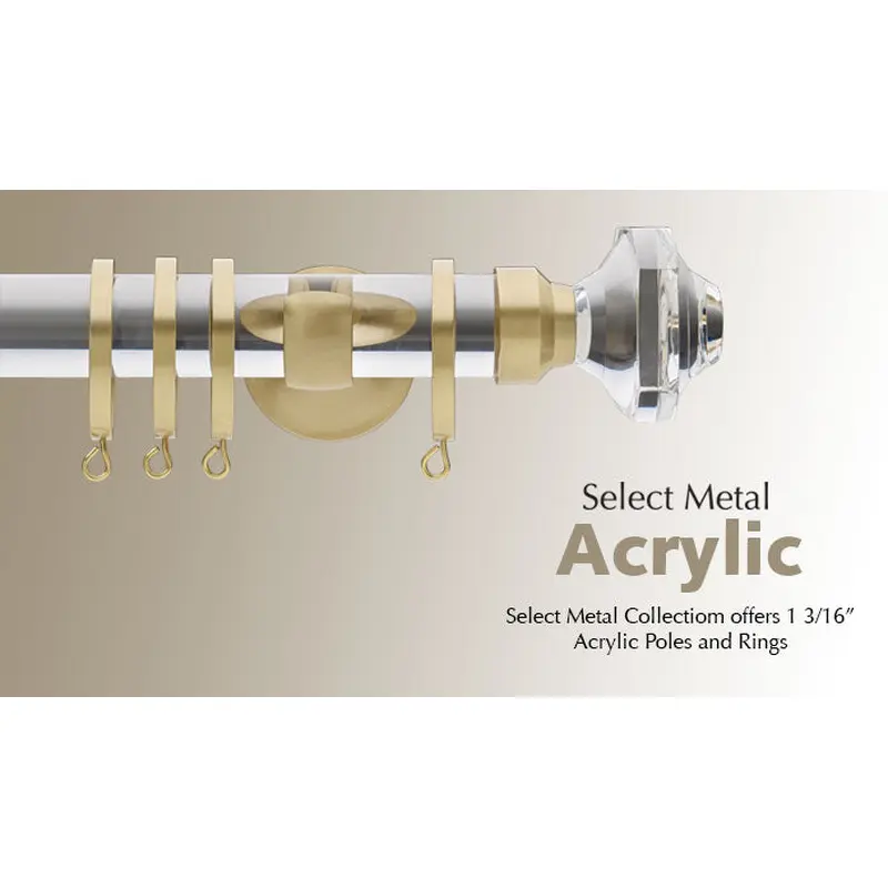 Select Metal Acrylic Drapery Rod Pole - Various Sizes3/4" / 6' / Bronze #07