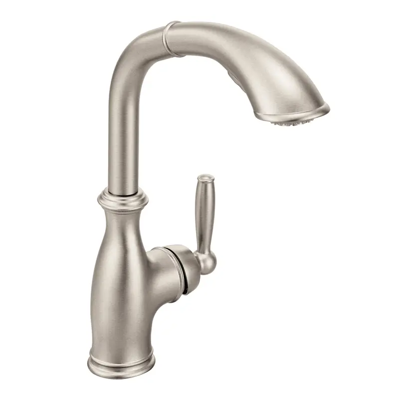 Brantford Chrome one-handle high arc pullout kitchen faucetChrome