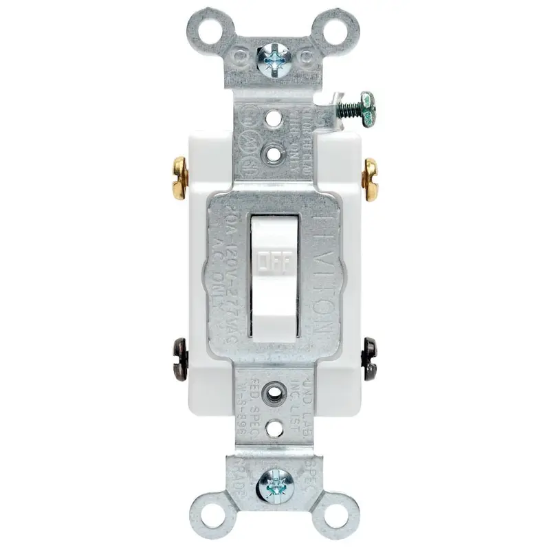 20 Amp Commercial Double-Pole Toggle Switch, WhiteWhite / 0.16 / Single