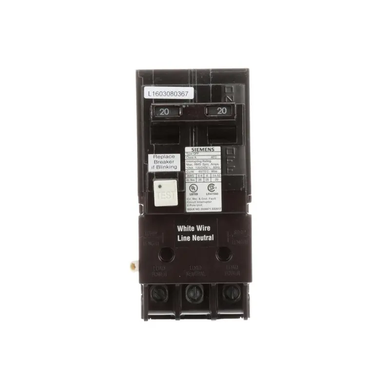 20 Amp Double Pole Type QPF2 GFCI Circuit BreakerGFCI / 1.11 / 20