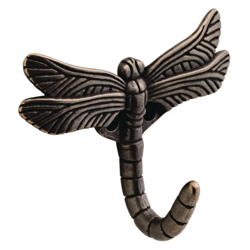 3-1/3 in. Warm Chestnut Dragonfly Wall HookAntique White / 0.2094 / 1