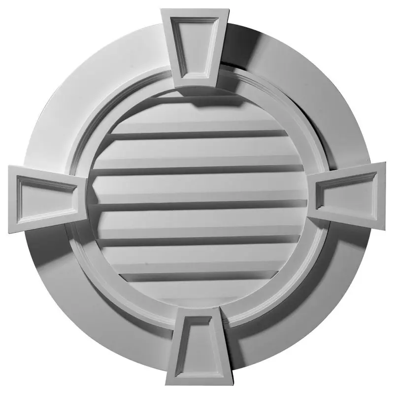 35.625 in. x 35.625 in. Round Primed Polyurethane Paintable Gable Louver Vent6.0 / each