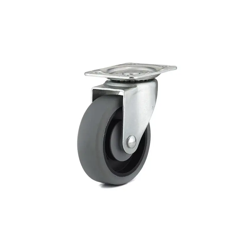4-1/32 in. Gray Swivel Without Brake plate Caster, 247 lb. Load Rating