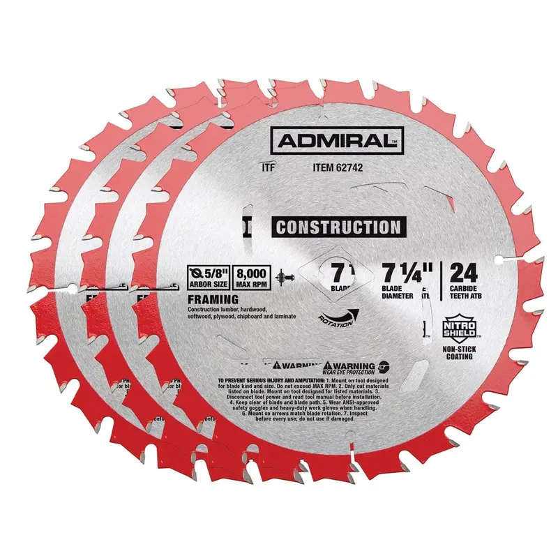 7-1/4 in., 24T  Framing Circular Saw Blade, 3 Pk.