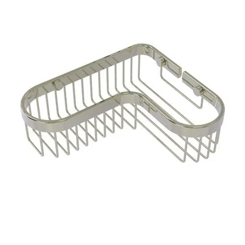 Allied Brass Corner Toiletry Shower Basket in Polished Nickel