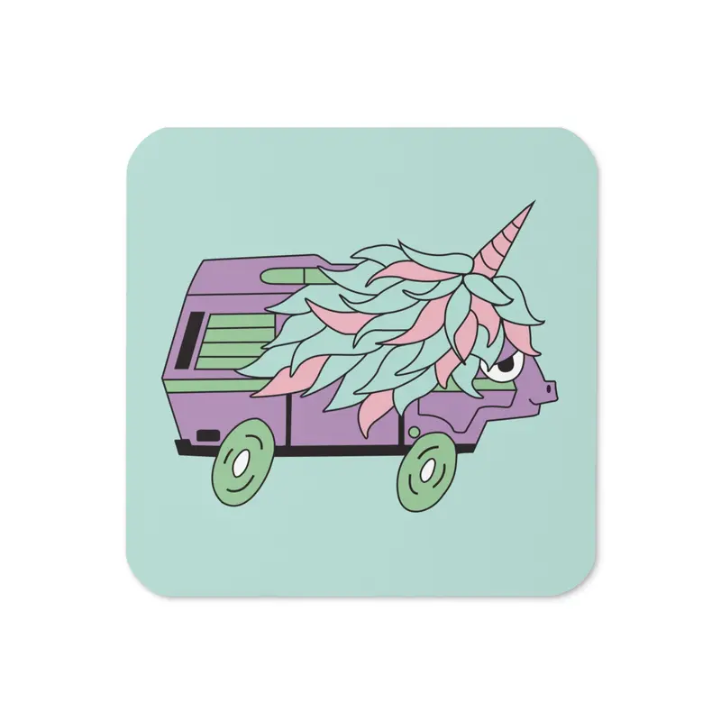 High-Top Hazel Unicorn Cork-Back Coaster