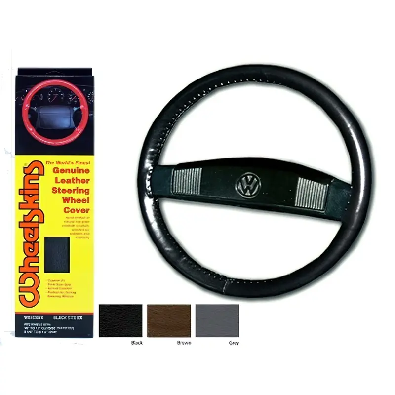Leather Steering Wheel Wrap [Late Vanagon & Early Eurovan]Black