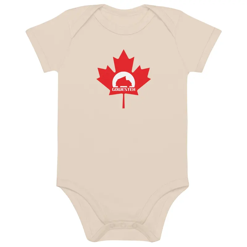 GoWesteh Canada Organic Cotton Baby BodysuitBlack / 3-6m