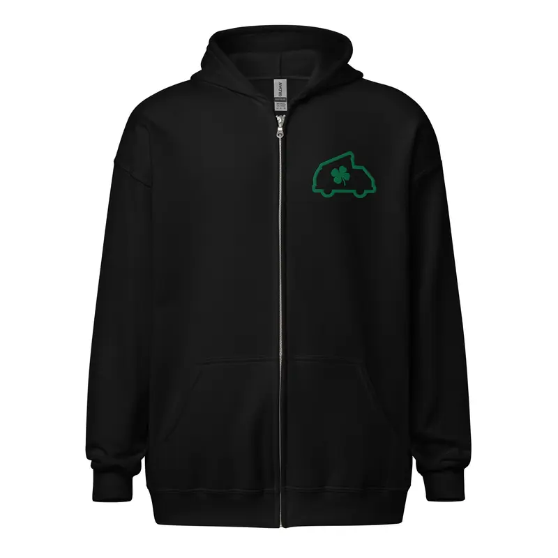 Lucky Westy Unisex Zip-Up HoodieBlack / S