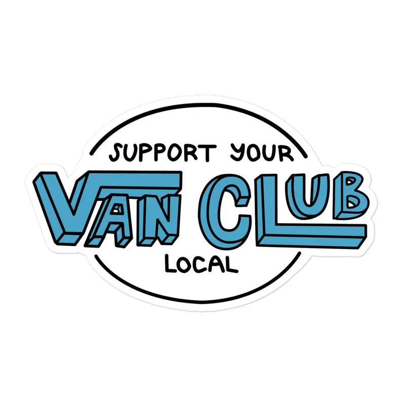 Support Your Local Van Club Blue Sticker33
