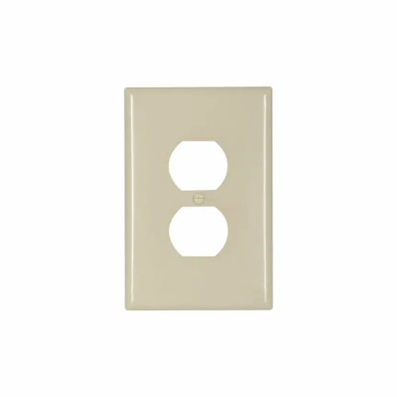 Eaton Cooper Wiring Duplex Receptacle Wallplate, Ivory 1 GangIvory / 1 Gang