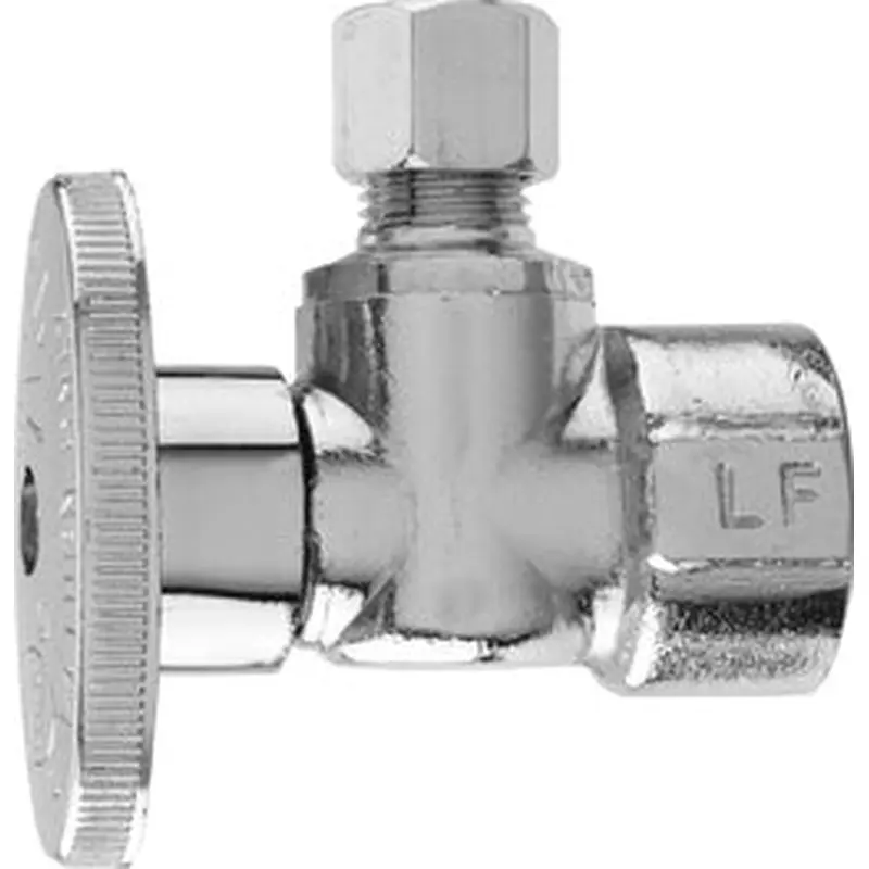 Plumb Pak 1/4 Turn Angle Stop Valve, 1/2 X 1/4 in, FIP X Compression1/2" X 1/4"
