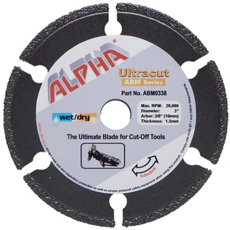 Alpha Ultracut ABM Series - Exclusively for Pneumatic Cut-Off Tools3"