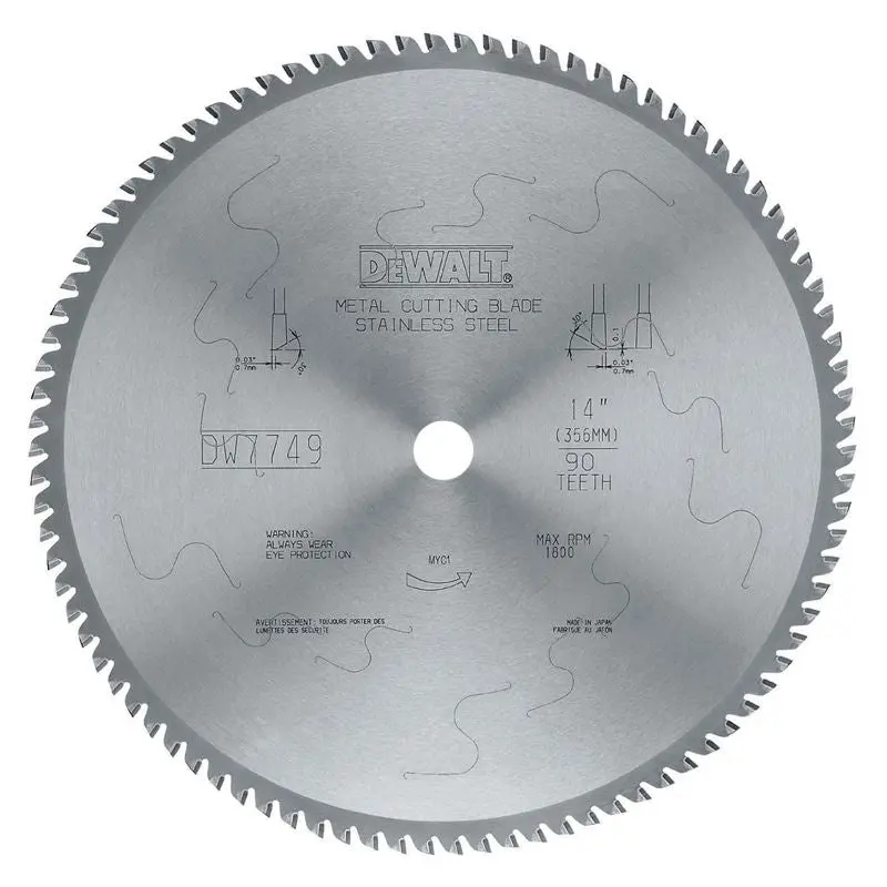 DEWALT | DW7749 14" 90Teeth Stainless Steel Cutting Blade