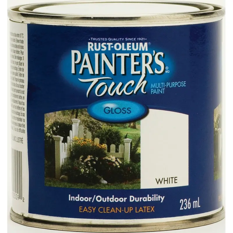 RUST-OLEUM PAINTER'S Touch N1992730 Brush-On Paint, Gloss, White, 236 mL Can