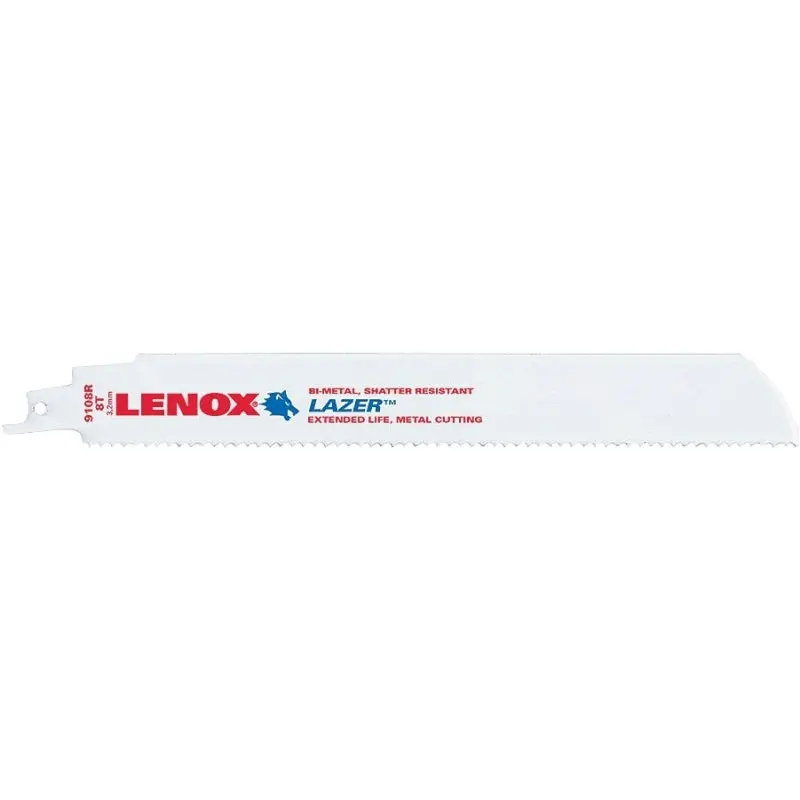 Lenox 201939108R Reciprocating Saw Blade, 1 in W, 9 in L, 8 TPI, Cobalt Cutting Edge