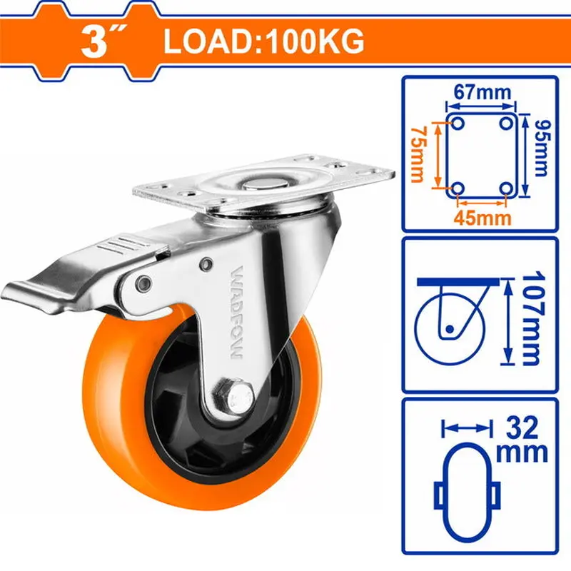 WADFOW Caster Wheel PU _-75mm