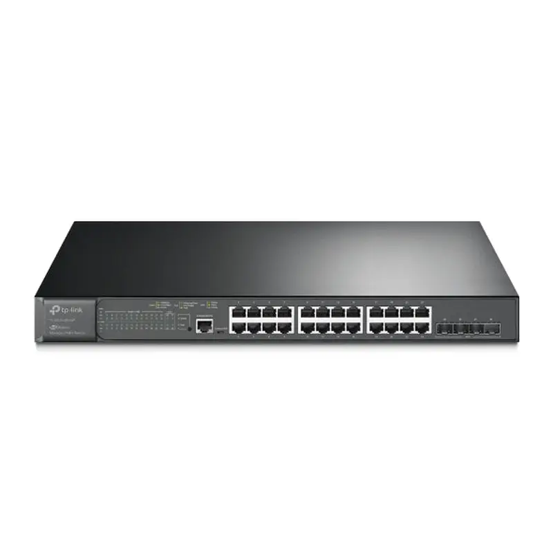 JetStream 24-Port Gigabit and 4-Port 10GE SFP  L2  Managed Switch with 24-Port PoE 