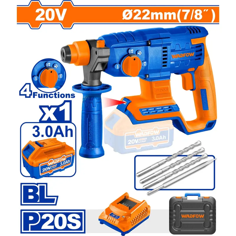 Wadfow 20V Cordless Rotary Hammer