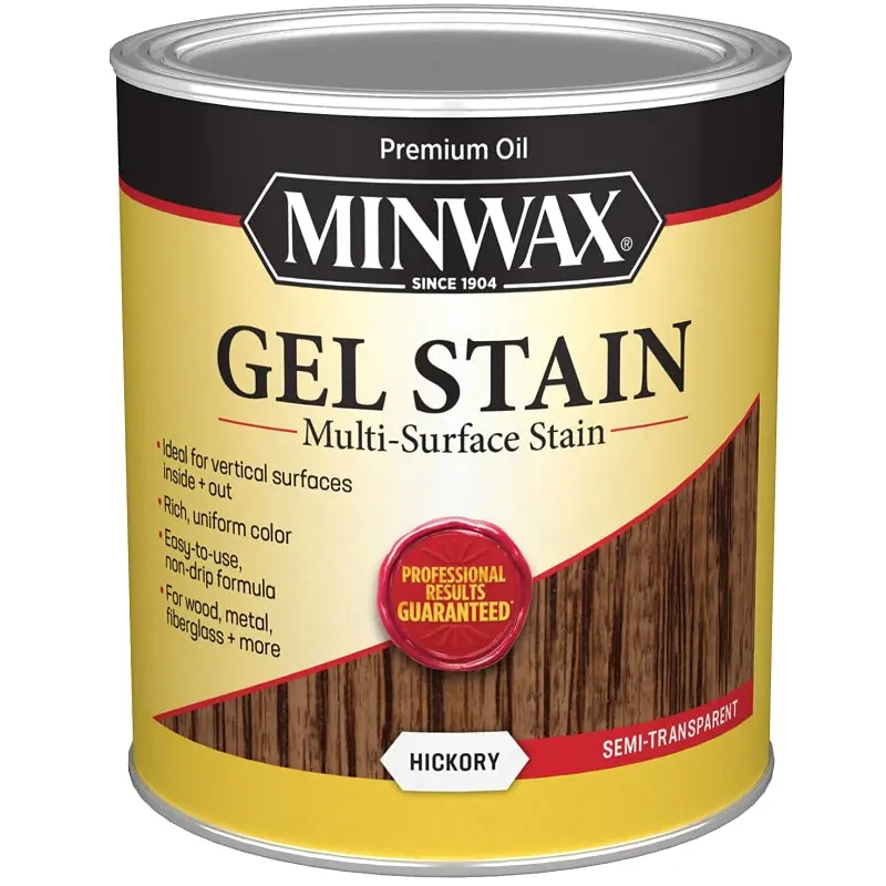 Minwax 66100 Gel Stain, Hickory, Liquid, 1 qt