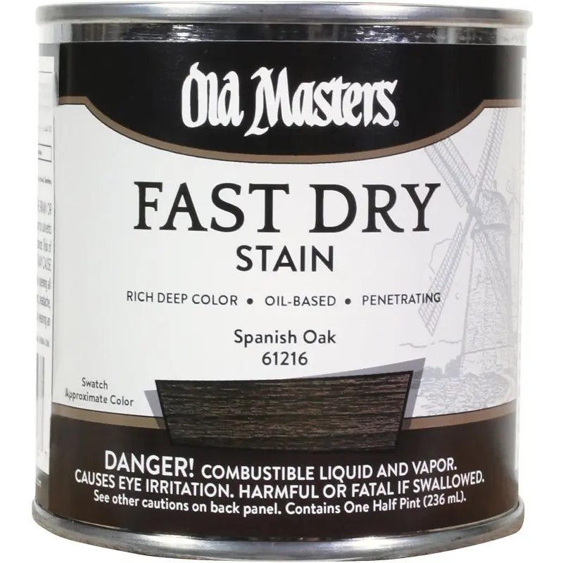 Old Masters 61216 Fast Dry Stain, Spanish Oak, Liquid, 1/2 pt