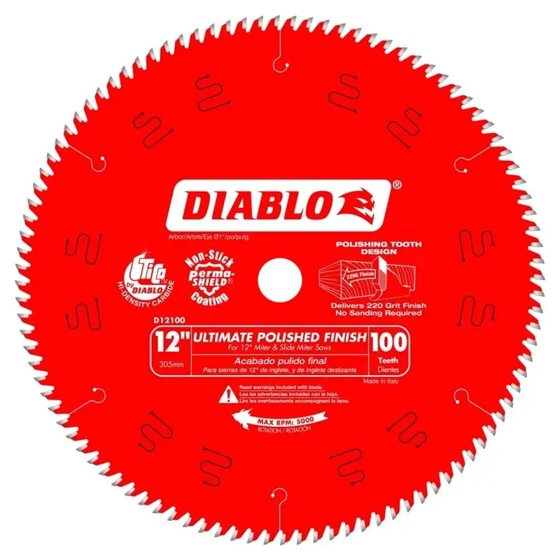 Diablo 12 in. x 100 Tooth Ultimate Polished Finish Saw Blade